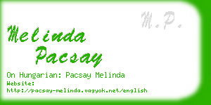 melinda pacsay business card